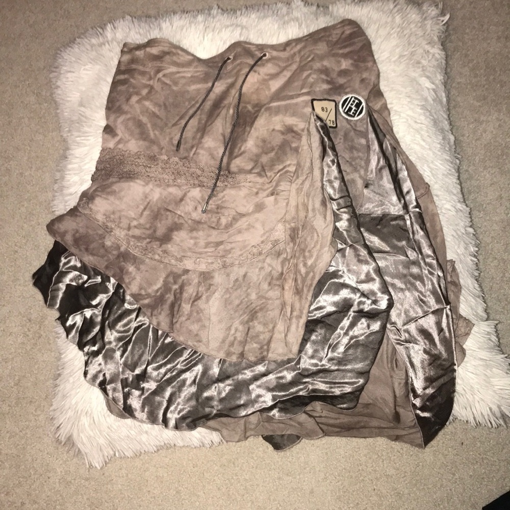Diesel Asymmetrical Gray Distressed/Silver Skirt